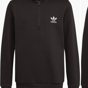 adidas Black Half-Zip Sweatshirt with White Trefoil